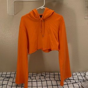 Flare Sleeve Cropped Hoodie